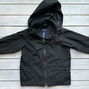 Polo Ralph Lauren Toddler Light Jacket Removable Hood Black size 2T